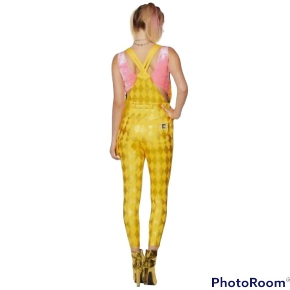dc Comics Birds of Prey Women’s Harley Quinn Gold Cosplay Jumpsuit! - Picture 2 of 10